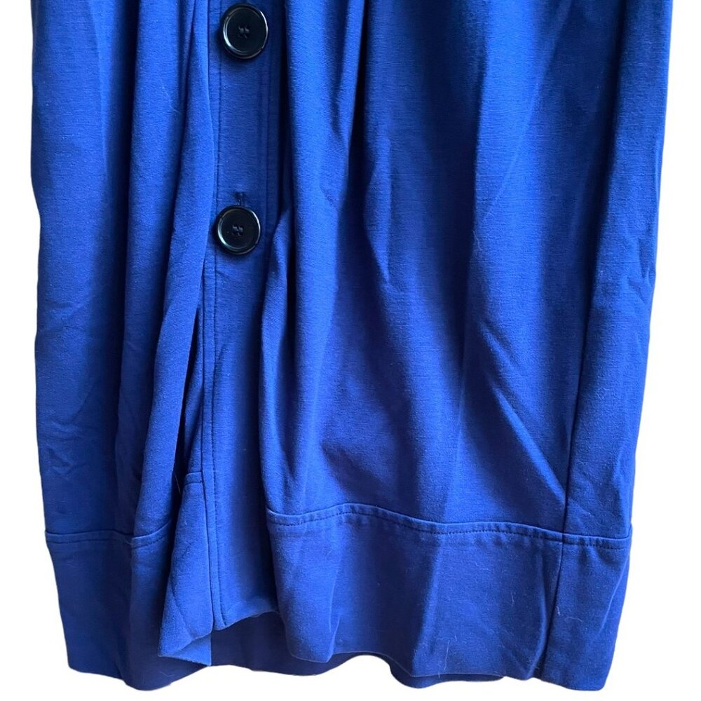 Talbots Size 4 Blue 3/4 Sleeve Collared Button Front Knee Length Shirt Dress - Picture 6 of 7